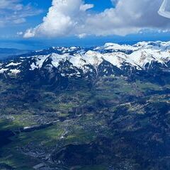 Flugwegposition um 13:05:05: Aufgenommen in der Nähe von Gemeinde Bürs, Bürs, Österreich in 2836 Meter